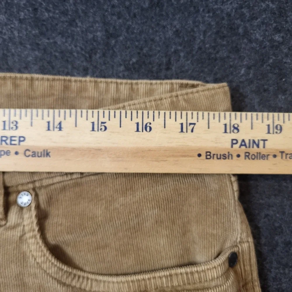 ROWM Mens Corduroy Pants Tan Khaki Straight Leg Five Pocket Trousers 36x30